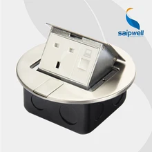 13a 220 В круговой Дизайн Нержавеющая сталь пол гнездо/UK Стиль Водонепроницаемый электрической розетки и сети Интерфейс(spd-2y/ sc6-5