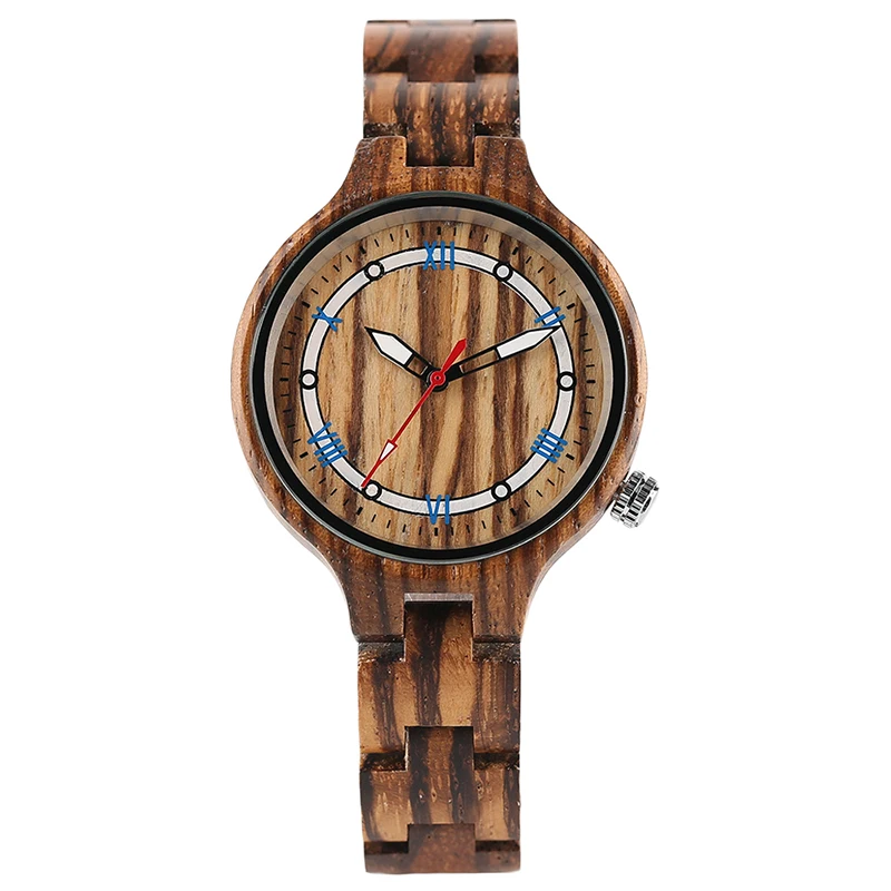 

Creative Entire Zebra Wood Watch Casual Bamboo Bracelet OL Women Ladies Dress Wristwatch Simple Wooden Clock Gifts for Female