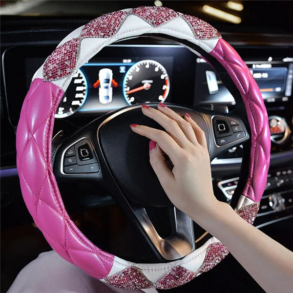 Buy Pink Crystal Steering Wheel Covers Women Girls Car