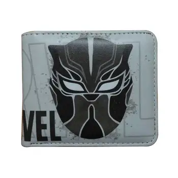 

Super Hero Black Panther Men Wallet Animation Hot Cartoon Purse PU Leather Card Holder Zipper Coin Pocket Dollar Price Wallets