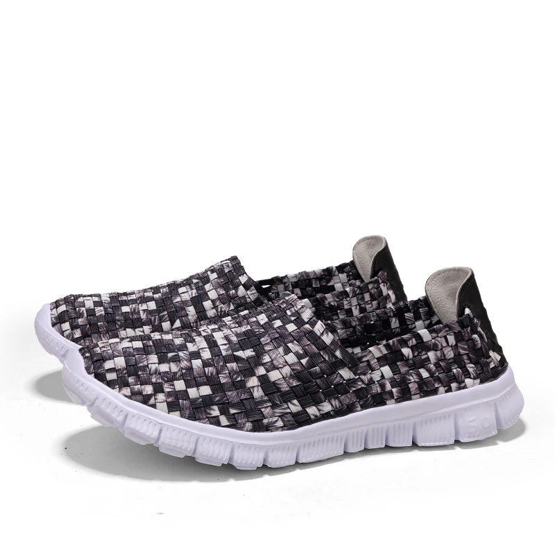 Big Size 35-44 Yards Woven Mesh Women Shoes Round Head Breathable Soft Flats Slip-On Footwear Lightweight Outdoor Casual Shoes (10)