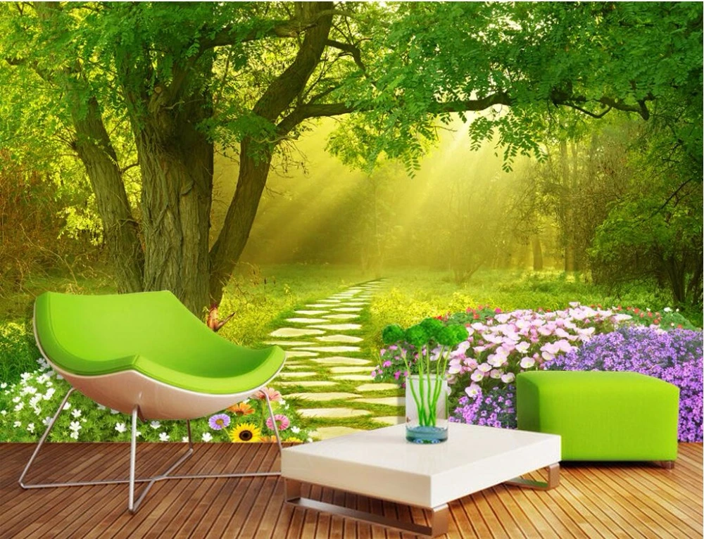カスタム壁画 3d 壁紙花蝶森家の装飾絵画 3d 壁の壁画の壁紙リビングルームの壁 3 D Wallpapers For Living Room 3d Wall Murals Wallpaper3d Wallpaper Aliexpress