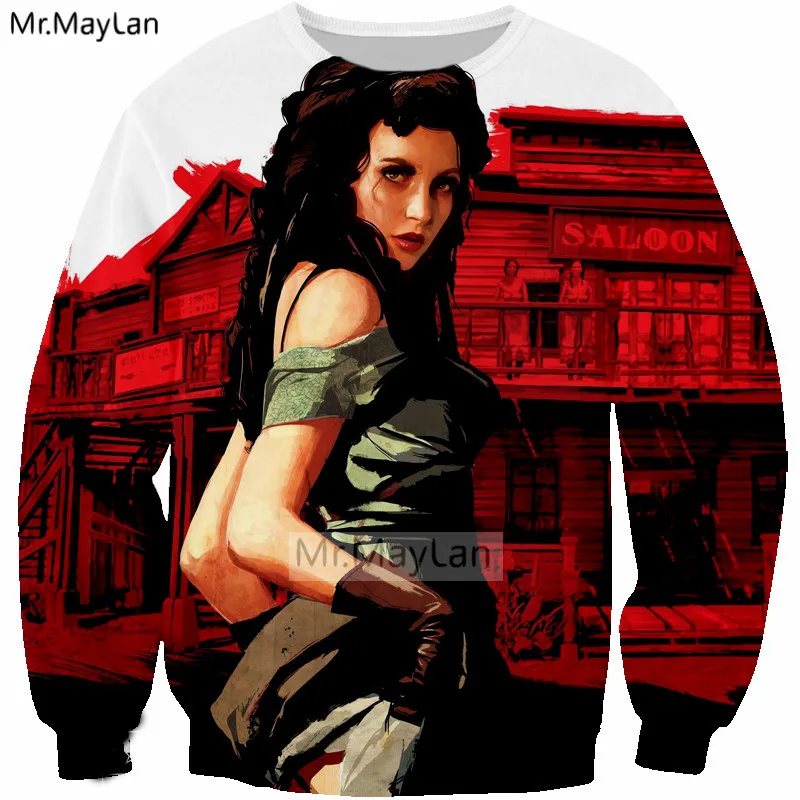 2018 New Game Red Dead Redemption 2 Cool 3D Print Gun Sweatshirts Men/Women Streetwear Hip Hop Hoodies Boys Outwear Man Clothes