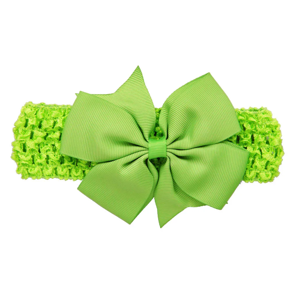 Baby Hair Accessories 2019Top Hot Girls Wave Headbands Bowknot Hair Accessories For Girls Infant Hair Band Diademas Para Bebe - Color: Mint Green