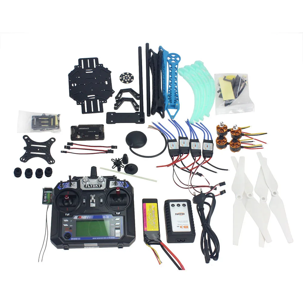  Full Kit RC Drone Quadrocopter Aircraft Kit 500mm Multi-Rotor Air Frame 6 mt GPS APM2.8 Flight Cont