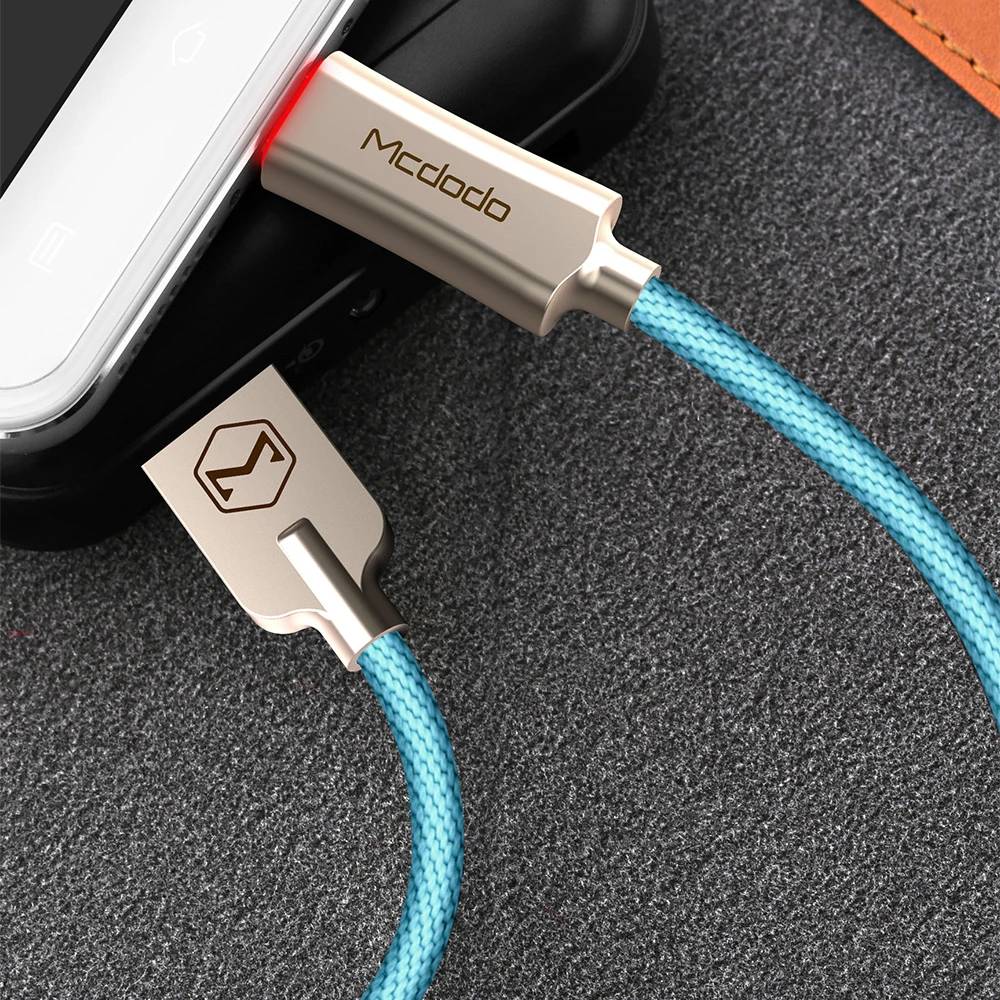 MCDODO Micro USB кабель для Samsung Xiaomi Huawei быстрой зарядки автоотключения USB кабель для передачи данных со светодиодной MicroUSB кабель для зарядки