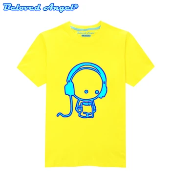 

Brand New Boys Girls Luminous T-Shirts Christmas Children's Tshirt Superhero T Shirt Baby Girl Children Summer Tops Kids Tees
