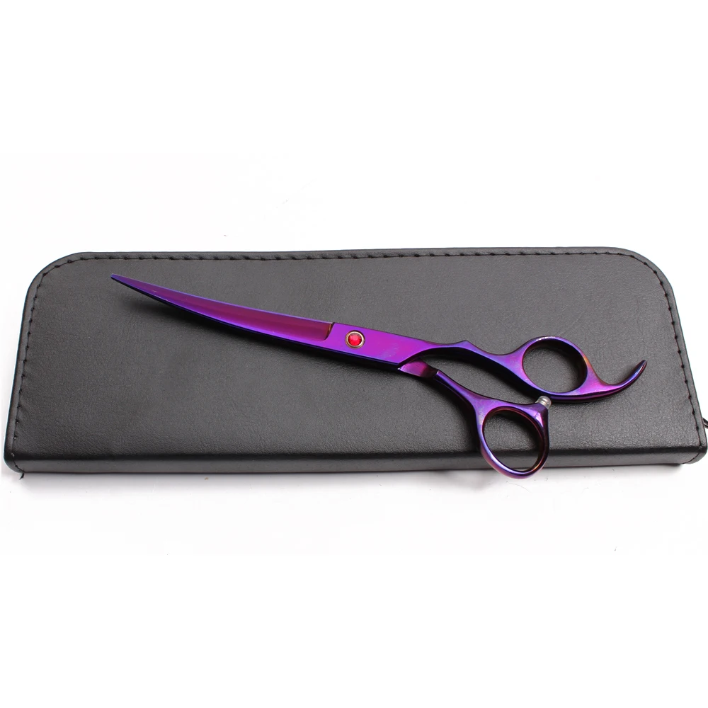 " индивидуальный логотип фиолетовые ножницы для ухода за волосами прямые ножницы филировочные изогнутые ножницы для собак профессиональные ножницы для домашних животных C3003