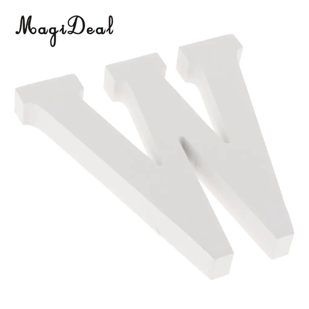Wooden Alphabet DIY Block Words Sign Hanging Decor Letter for Home Bedroom Office Wedding Party Decor White