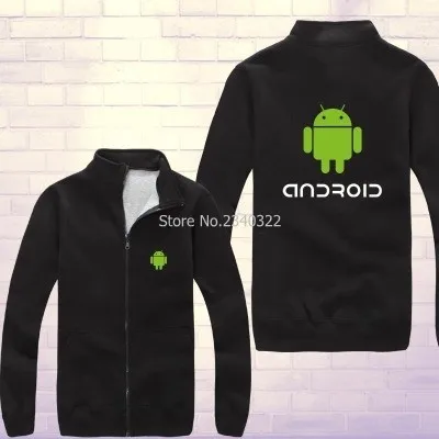 

Winter autumn android robot coats mobile phone shop tooling overalls Google zipper fleece sweatshirt jackets