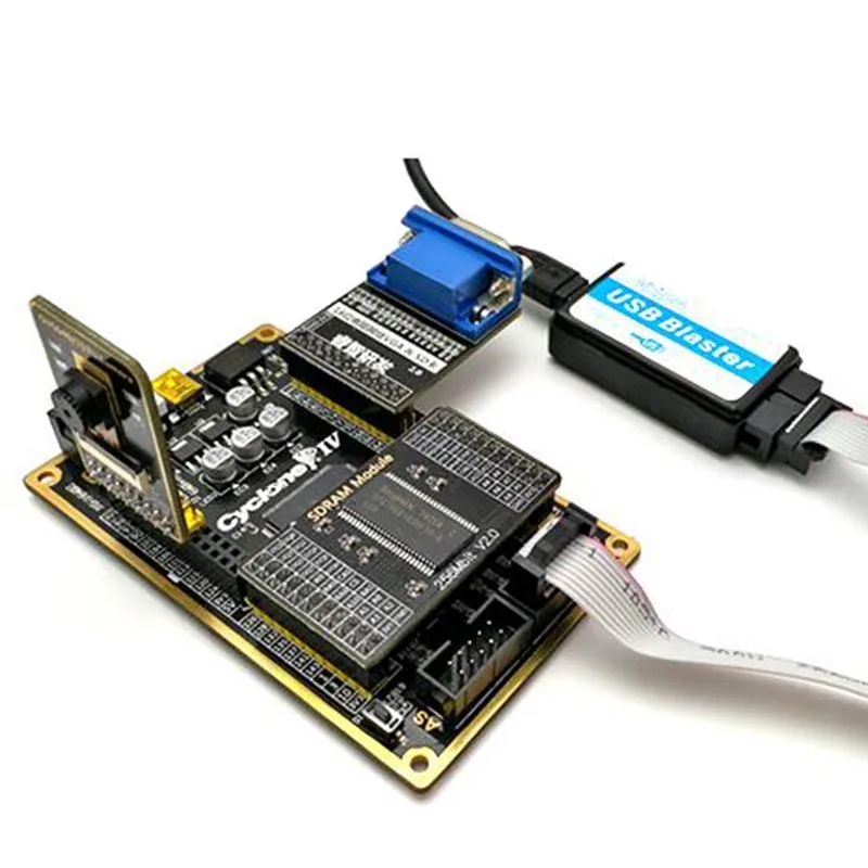 

Altera FPGA Development Board Kit CYCLONE IV EP4CE Core Board+Camera Module+VGA Module+USB Blaster+SDRAM Module Ata010