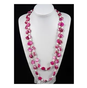 

Surprising!Fashion jewelry White Freshwater Pearl&Pink Shell Necklace Earrings Beautiful Jewelry Free Shipping Hot Sale