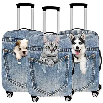 

Kawaii 3D Pet Cat Luggage Cover Protective Case Waterproof Thicken Elastic Suitcase Case Apply18 - 32 Inche XL Travel Accessorie
