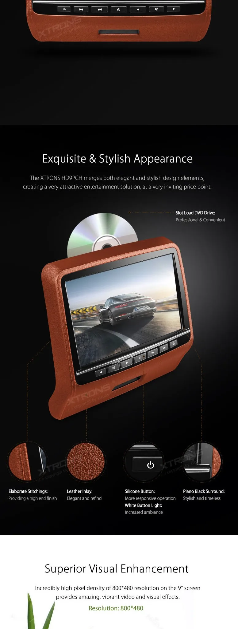 Excellent 2*9" Leather Style Brown Color Headrest Car DVD Headrest DVD Headrest Monitor DVD with HDMI Port & 2 IR/FM Headphone Included 2 Excellent 2*9" Leather Style Brown Color Headrest Car DVD Headrest DVD Headrest Monitor DVD with HDMI Port & 2 IR/FM Headphone Included 2