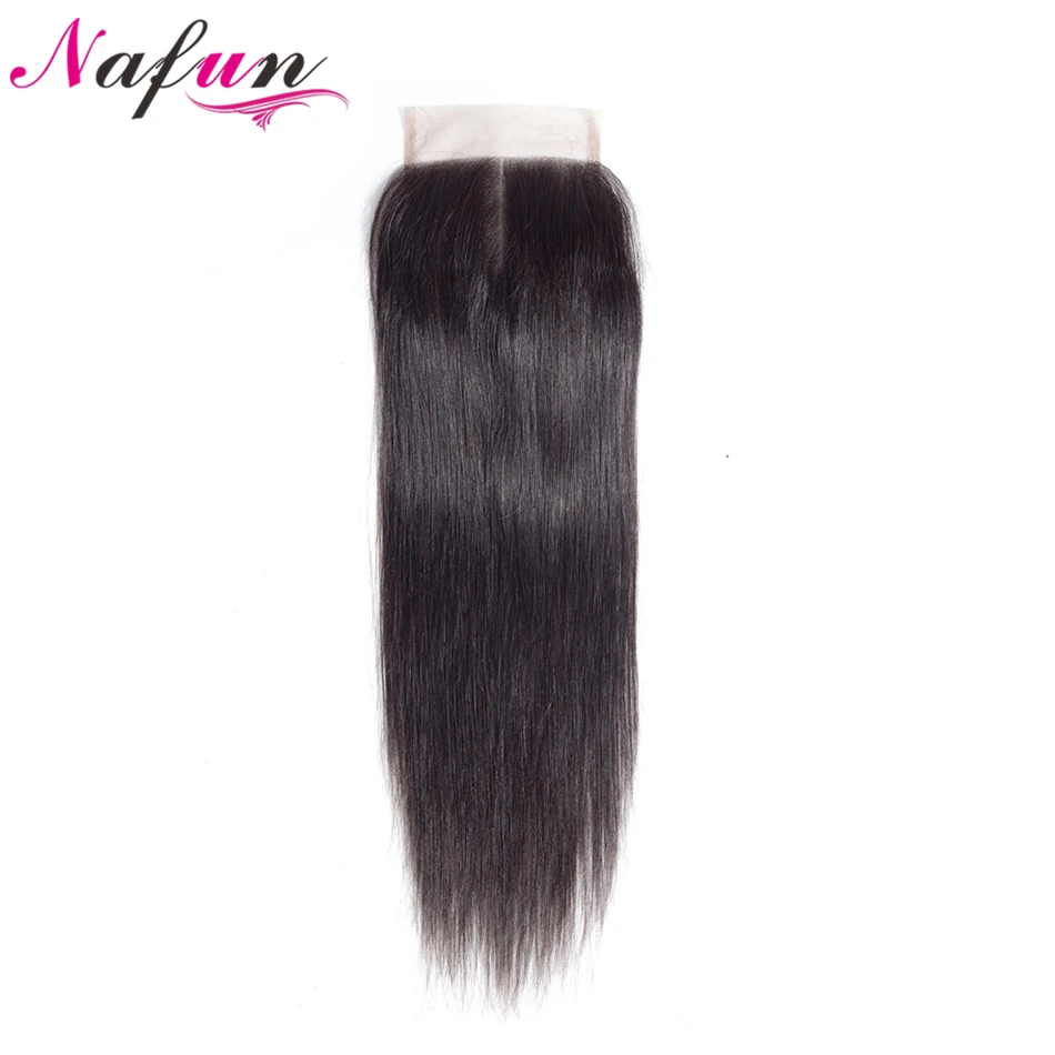 

NAFUN Hair Straight 4X4 5X5 6X6 7X7 Lace Closure Non Remy Human Hair Closure Swiss Lace Natural Color Malaysian Hair