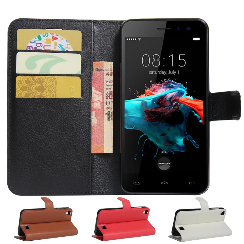 

Case For HomTom HT16 Case Wallet Style PU Leather Case For HomTom HT16 With Stand Function and Card Holder