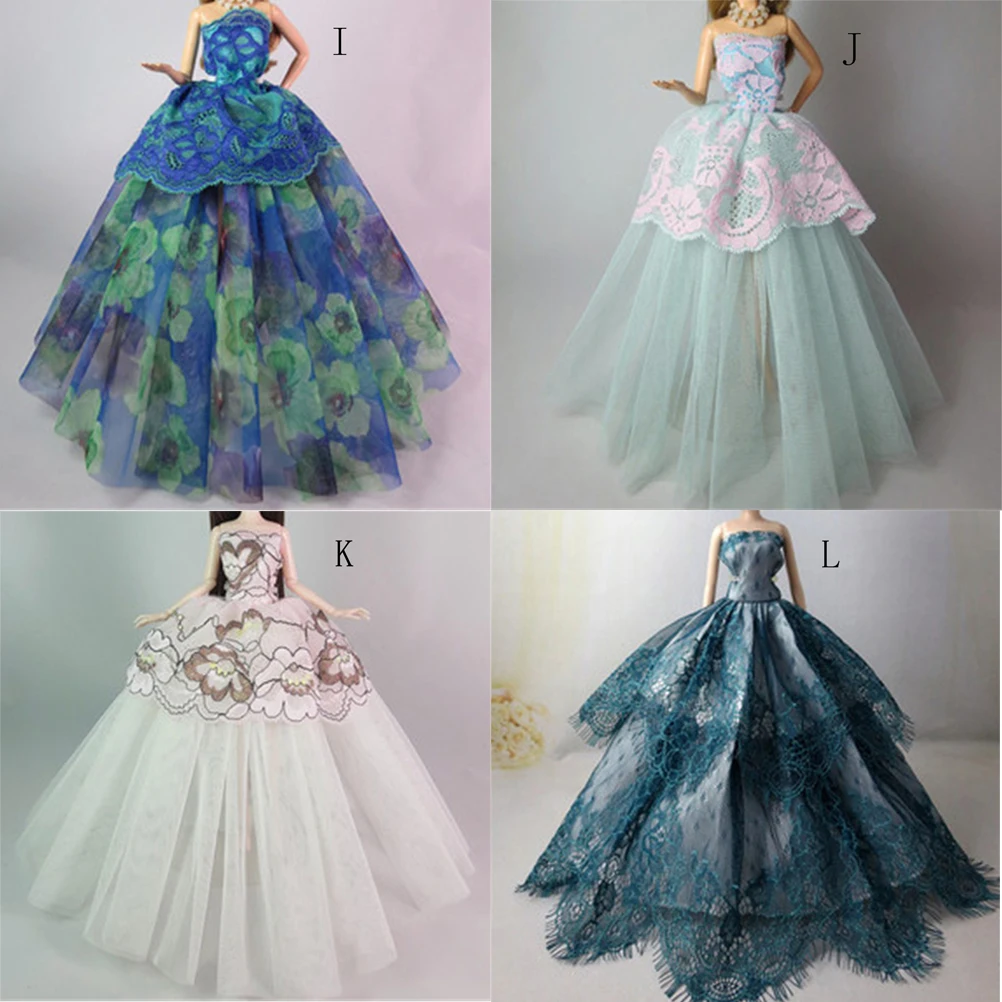 

1 Piece Beautiful Elegant Wedding Dresses Clothes Evening Dress for Barbie Doll Accessories Wholesale