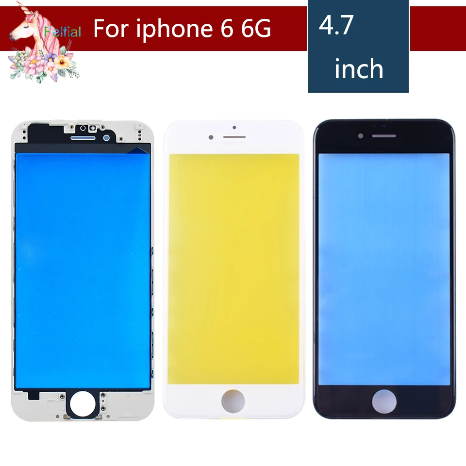 Для iPhone 6 6G/г/7 plus/8 г/8 плюс Сенсорный экран планшета объектив спереди стекло ЖК дисплей Панель с рамки ободок Замена