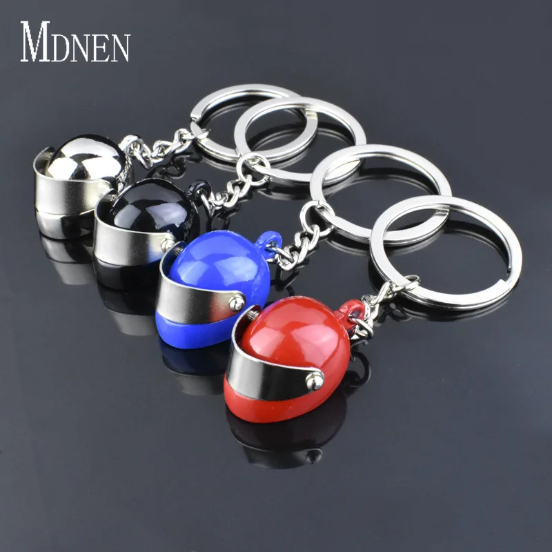 

MDNEN Silver Colors Motorcycle Helmet Keychain Metal Motor Car Key Ring Waist Hanging Key Chains Keyholder Trinket Gifts for Men