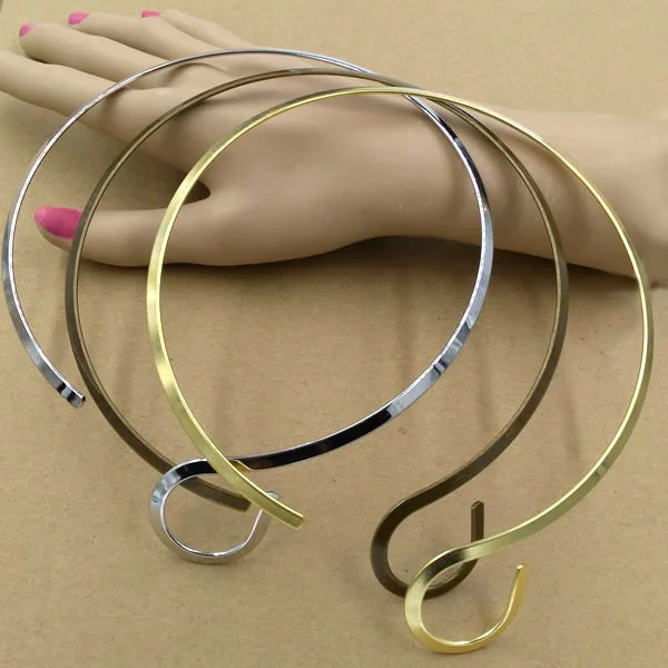 Open Wire Choker Necklaces Circle Torques for Women Lady Collar Chokers