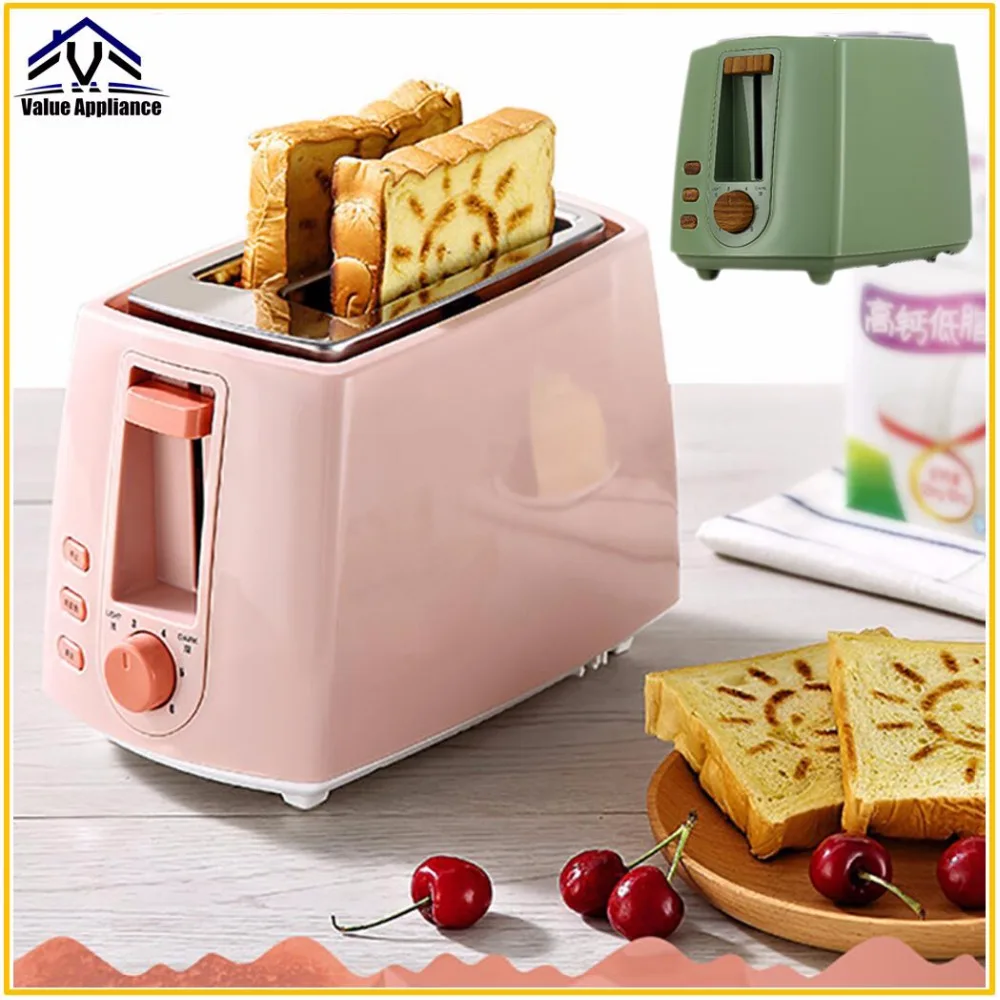 

Quality 2 Slices Bread Toaster with Smile Mark Maker household automatic toaster Breakfast spit driver Breakfast Machine