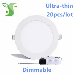 20 штук AC85-265V dimmable Панель свет 25 Вт круглые светодиодные светильники потолочные ультра-тонкий светодиодный свет вниз теплый белый SMD 2835 Чип