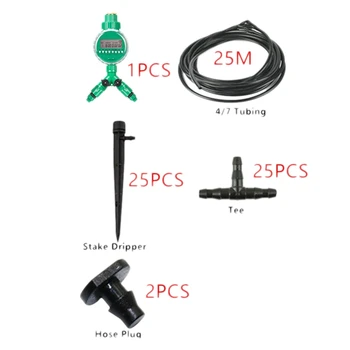 

25 M Garden Diy Automatic Watering Micro-Drip Irrigation System Garden Self Watering Kits Adjustable Dripper Spray Cooling