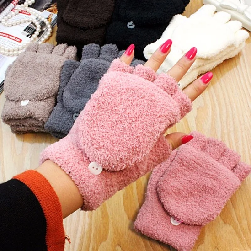 Women Ladies Hand Wrist Gloves Warmer Winter Fingerless Mitten Gloves