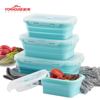 Silicone Collapsible Food Storage Box Container 1
