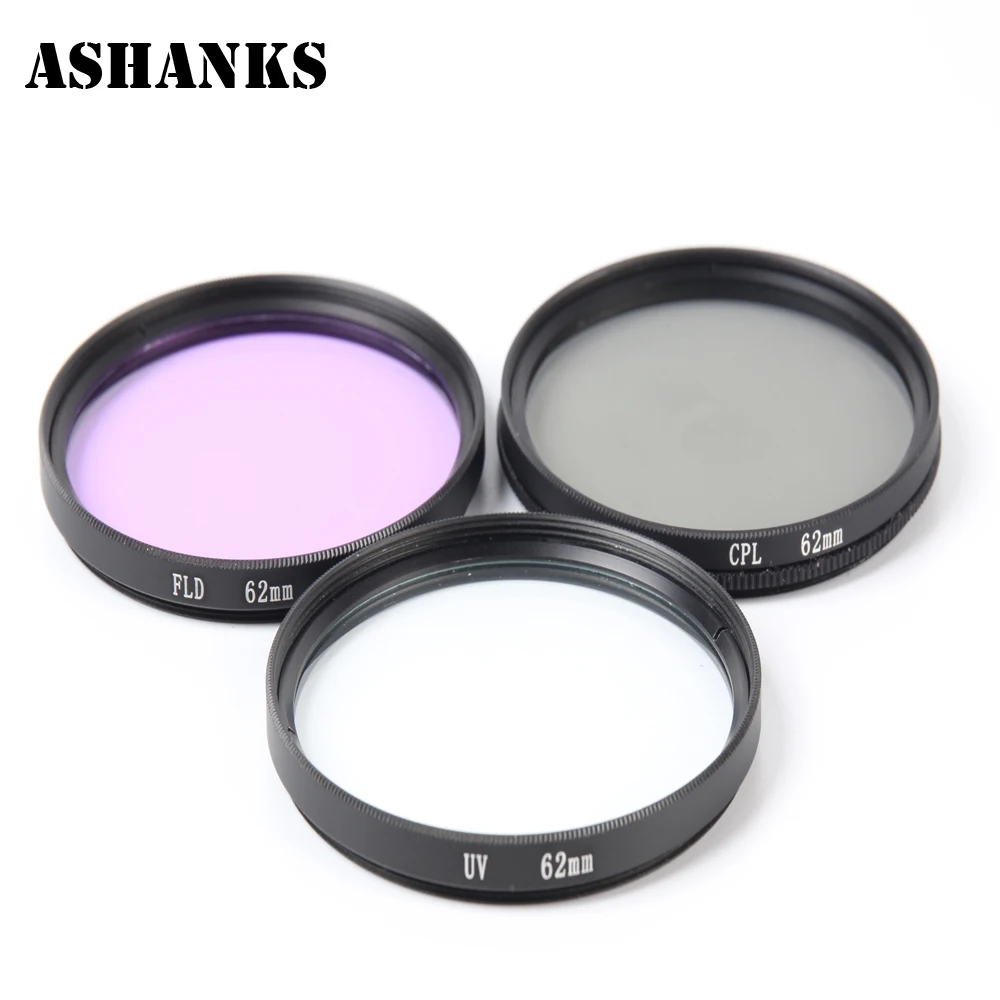 ASHANKS Camera Filters 52mm UV CPL FLD Filter Kit with Filter Bag For