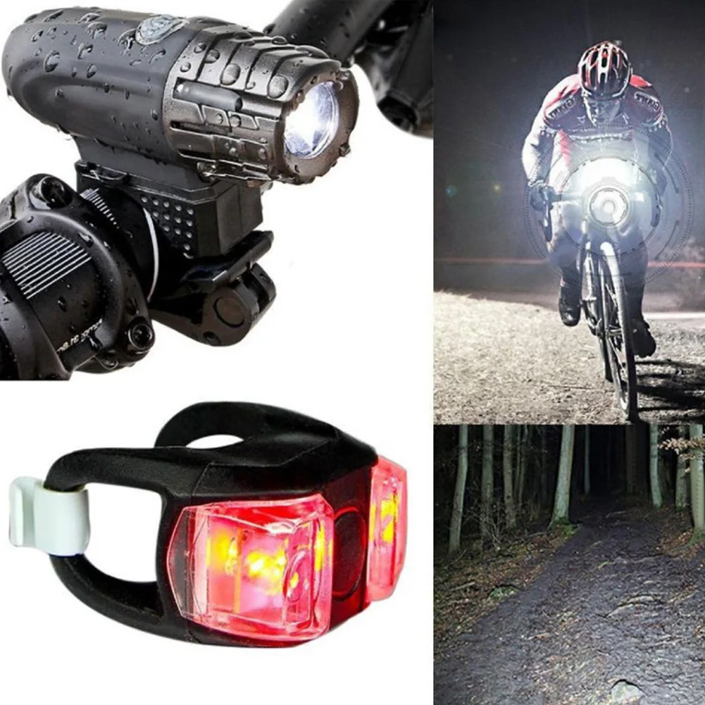 2PCS Flashlight USB Rechargeable Front And Rear Rotatable Easy Install Bicycle Mini Night Cycling Headlight Led Bike Light Set | Спорт и