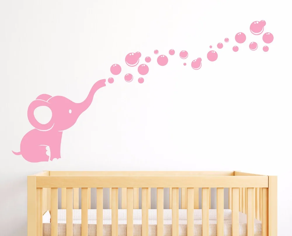 ElephantBubblesWallStickerElephantWallDecalNurseryWallDecal