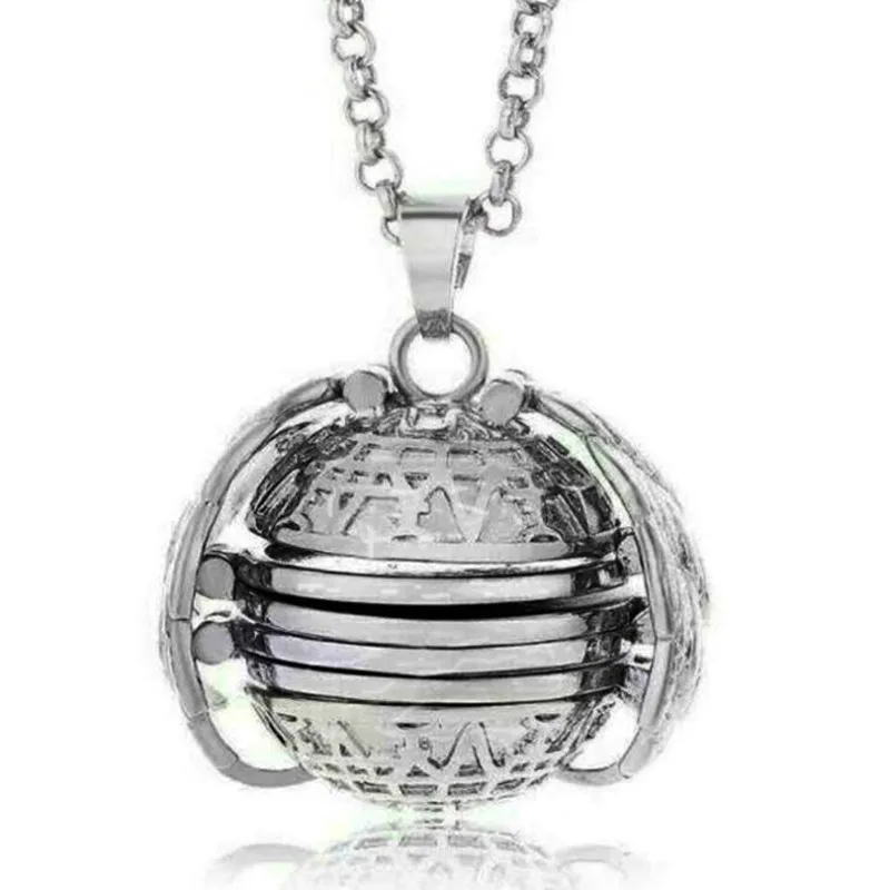 

Small box pendant necklace angel wing 4 photo life memory multi layer folding family photo necklace jewelry gift