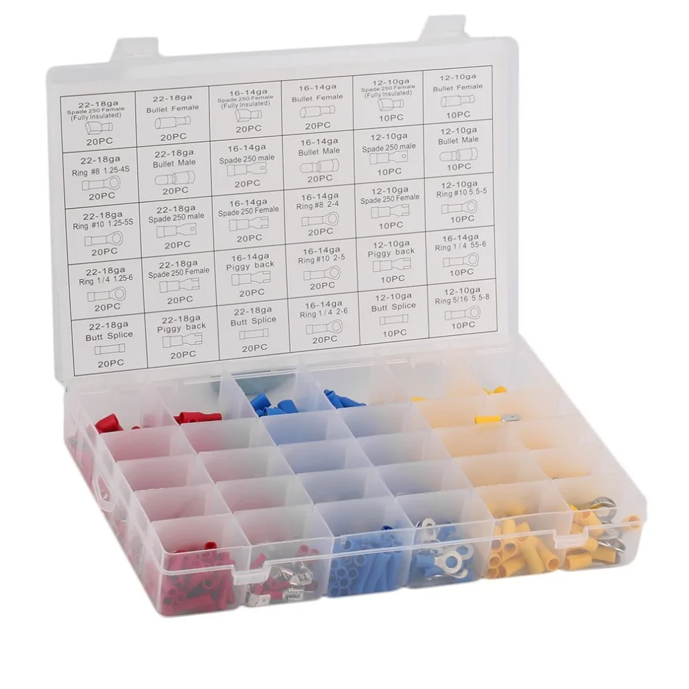 

3 Colors Heat Shrink Wire Connector Portable 480 PCS Terminals Wire Cable Connectors Durable Insulated Assorted Set