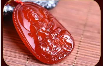 

A new spot new natural ice Red Agate Pendant Zodiac snake "Samantabhadra Buddha.