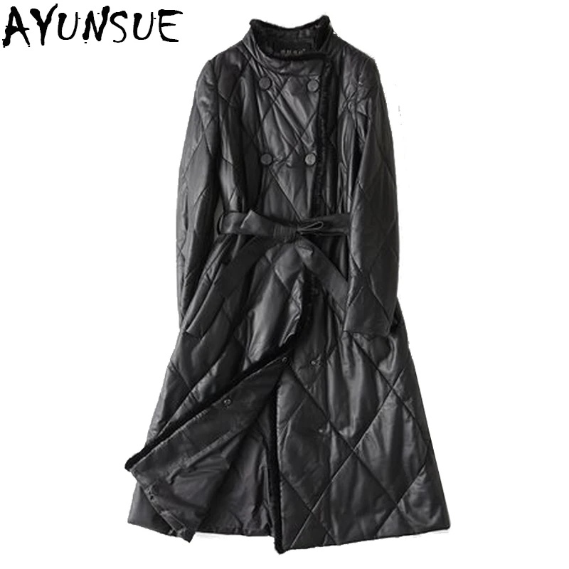 women's genuine leather parkas