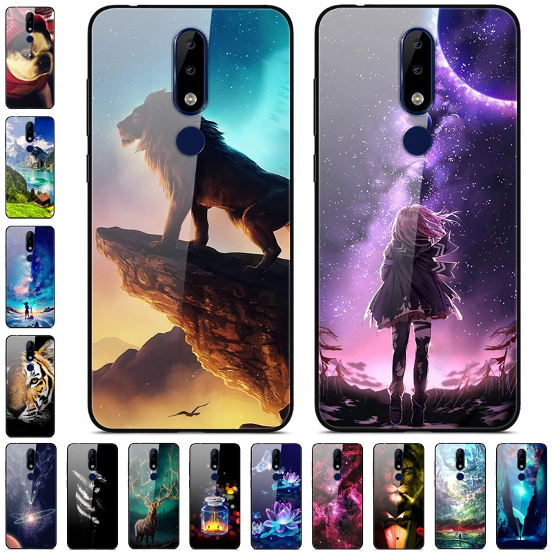 

For Nokia X5 Case Tempered Glass Hard Back cover For Nokia 5.1 Plus Case NokiaX5 Cover 5.1Plus X 5 Phone Cases Soft Bumper New