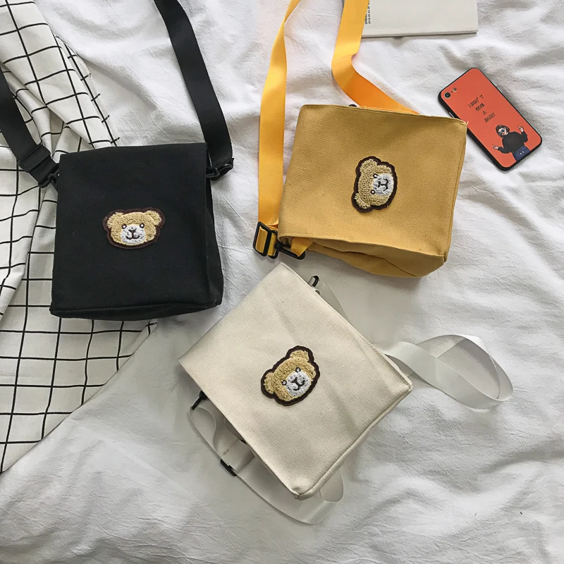 

woman Canvas Bag Small Women Wide Shoulder Strap Spring and Summer 2019 Single Shoulder Slant Bag