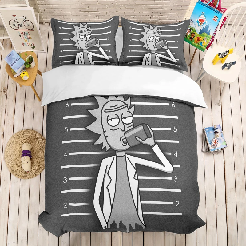 

Rick and Mo 3D bedding set Duvet Covers Pillowcases comforter bedding sets Rick and Morty bedclothes bed linen Rick Sanchez