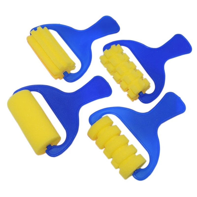 4 Pcs Set Plastic Handle Drawing Brush Educational Toy Kids Painting Sponge Brushes Fun Children Graffiti