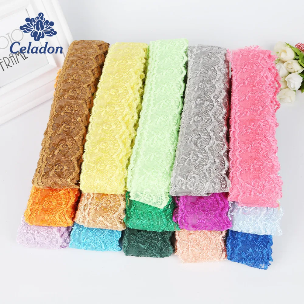 10 ярдов/партия кружевная лента для отделки одежды ширина 40 мм|lace trim fabric|trim fabriclace |