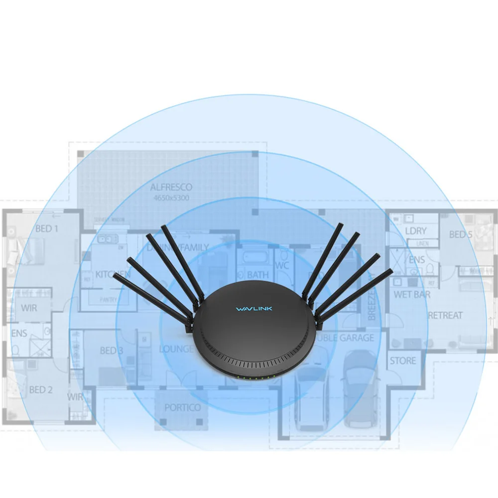  Wavlink Full Gigabit AC3000 Wireless wifi Router/Repeater MU-MIMO Tri-band 2.4/5Ghz Smart Wi-Fi Rou - 33029003600