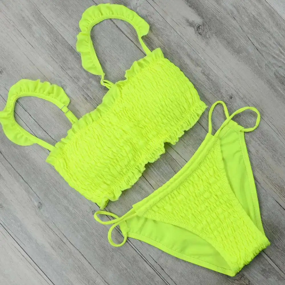 Green Bikini 2018 Scrunch Swimwear Women Push Up Swimsuit Brazilian
