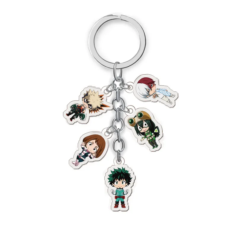 

Japanese Anime My Hero Academia Keychain Cartoon Figure Buko No Hero Academia Car Key Chains Holder Friend Graduation Gift