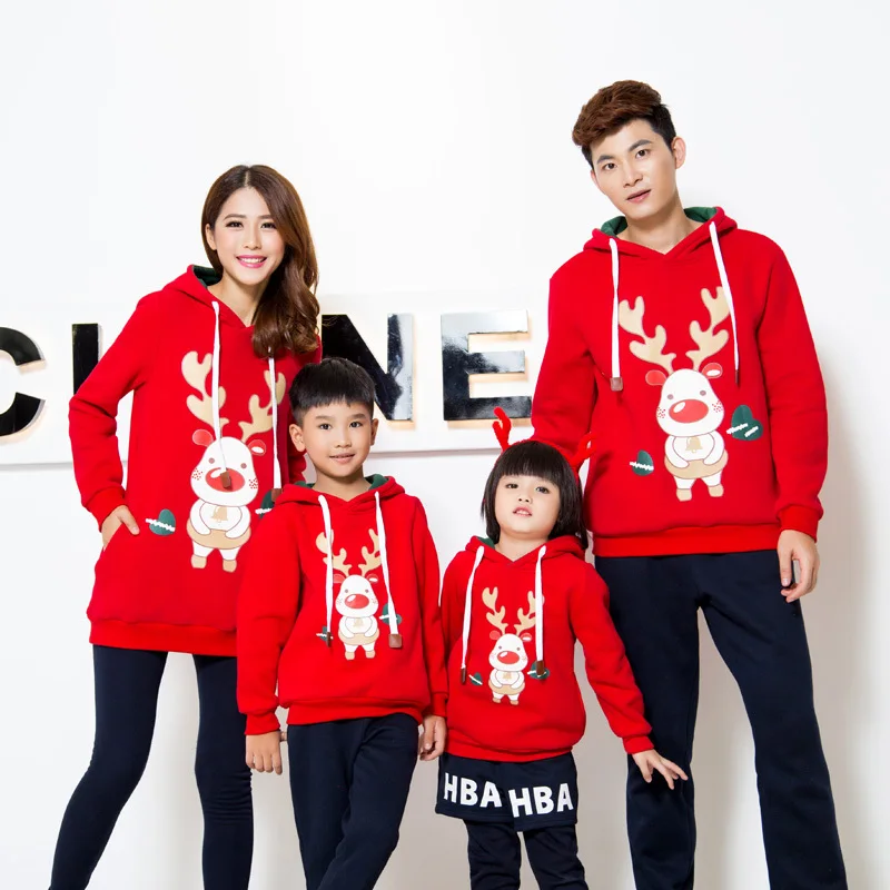 Familia ropa ciervos de la navidad conjunto de la familia