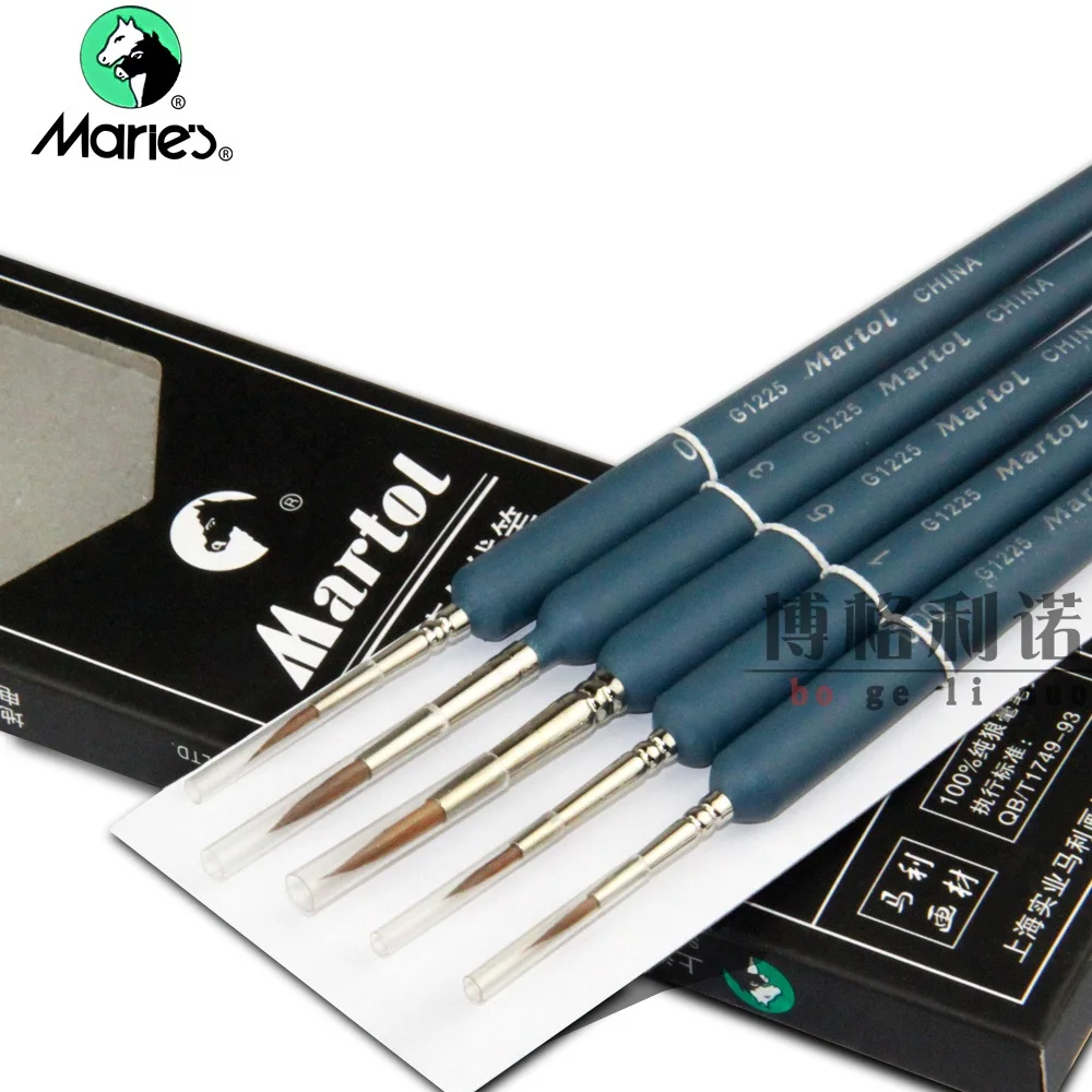 

Martol G1225 Weasel hair Watercolor paint brushes scriptliner hook line pen painting supplies 5pcs/set