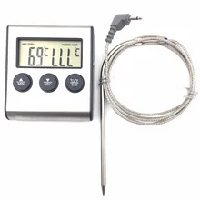 1 UNID Nueva Rushed envío Digital Lcd Display Digital Termómetro de Horno Termómetro de Alimentos Temporizador de Cocina Cocina Bbq Sonda Carne
