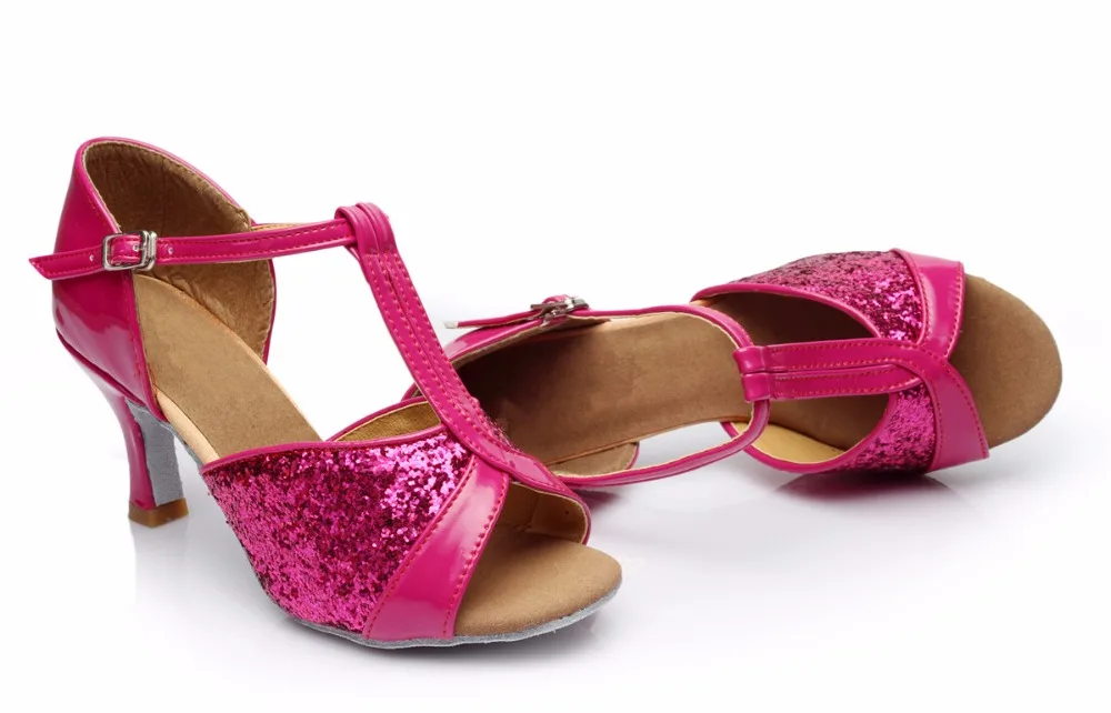 Для женщин Бальные Туфли для латинских танцев Salsa сандалии женский Samba социальных вечерние Обувь для танцев на высоком каблуке 5.5/7.5 см VA20