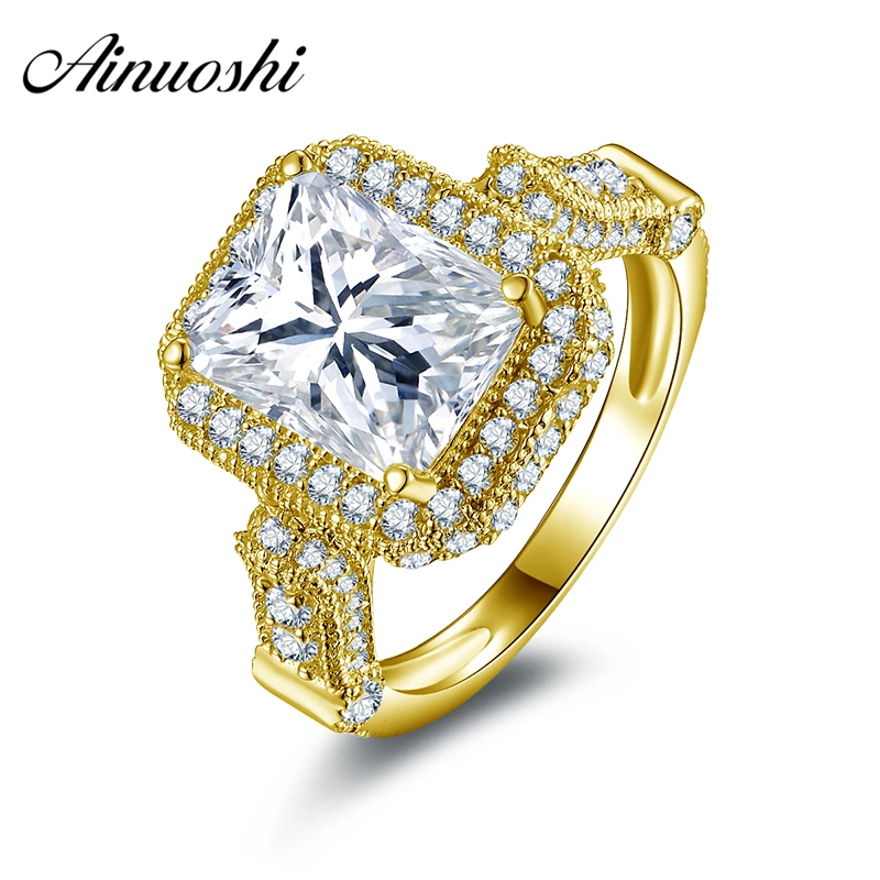 AINUOSHI Luxury 14K Solid White/Yellow Gold Halo Ring Rectangle Cut Simulated Diamond Jewelry for Women Wedding Engagement Ring
AINUOSHI Luxury 14K Solid White/Yellow Gold Halo Ring Rectangle Cut Simulated Diamond Jewelry for Women Wedding Engagement Ring