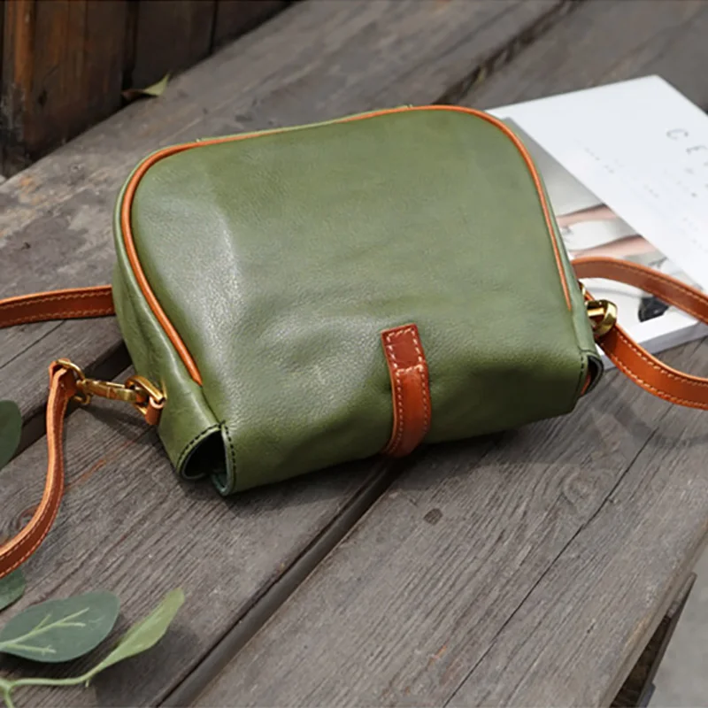 AETOO Handmade color Singles shoulder bag, cowhide crossbody bag, small retro do old Mori saddle bag